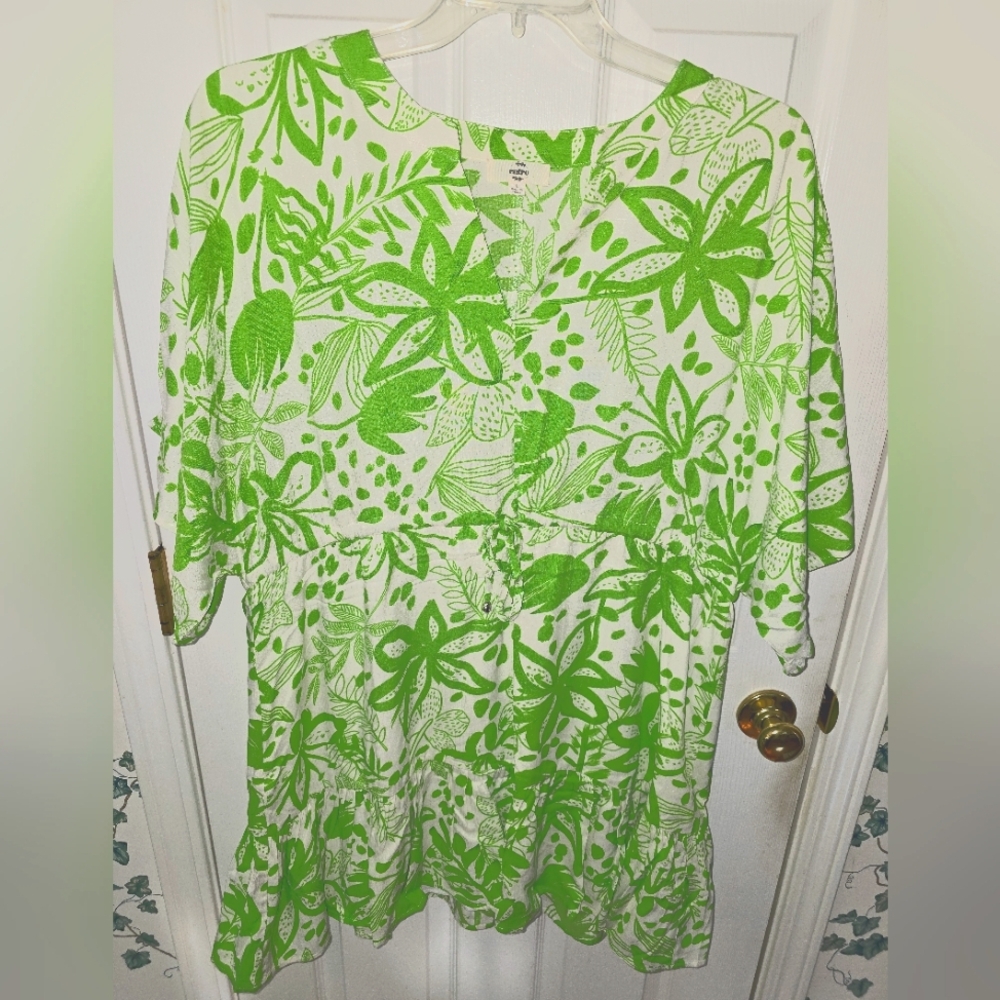 Green Floral Print Dress